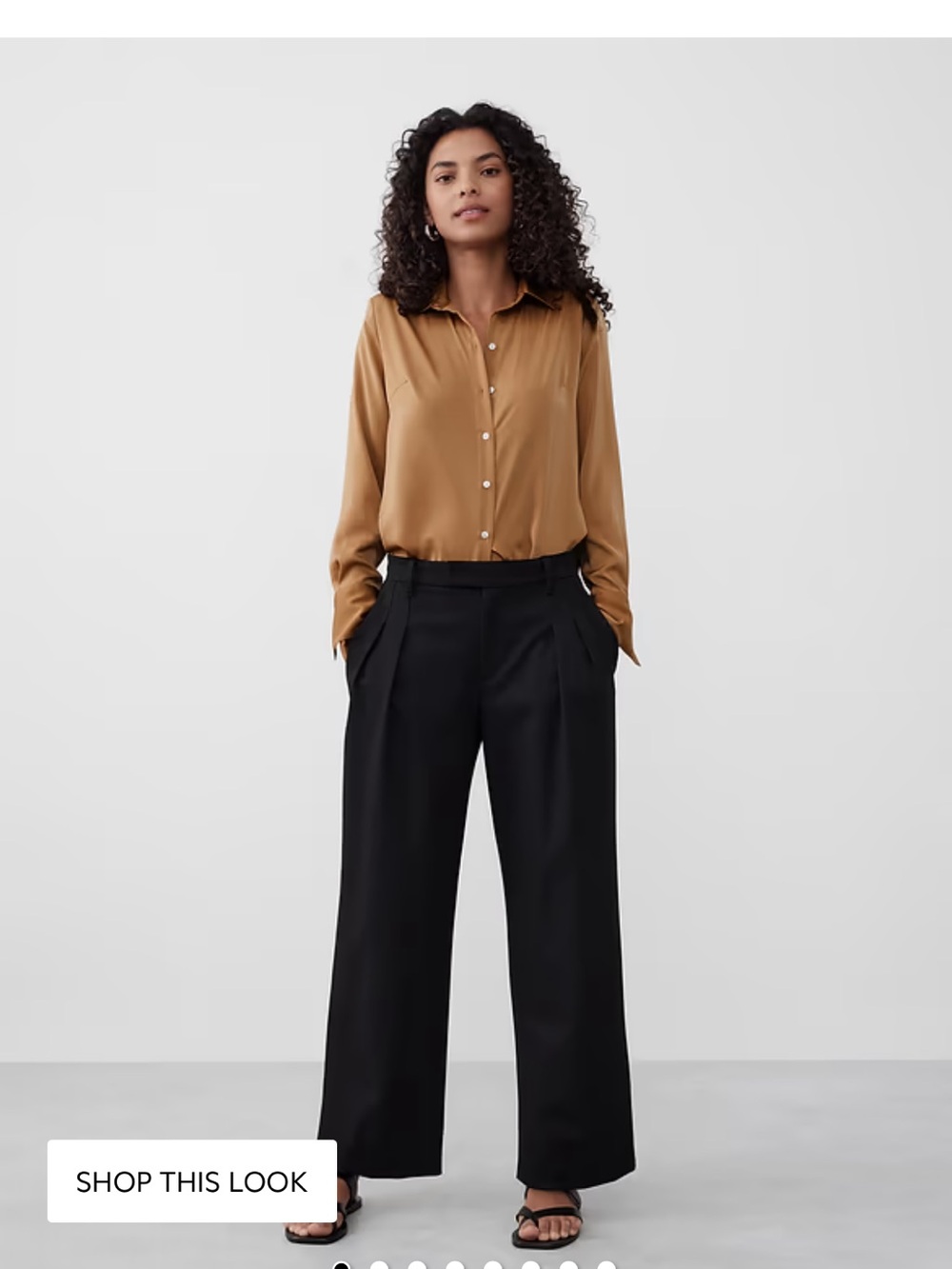 Banana Republic Caramel Silk Button-Up Blouse